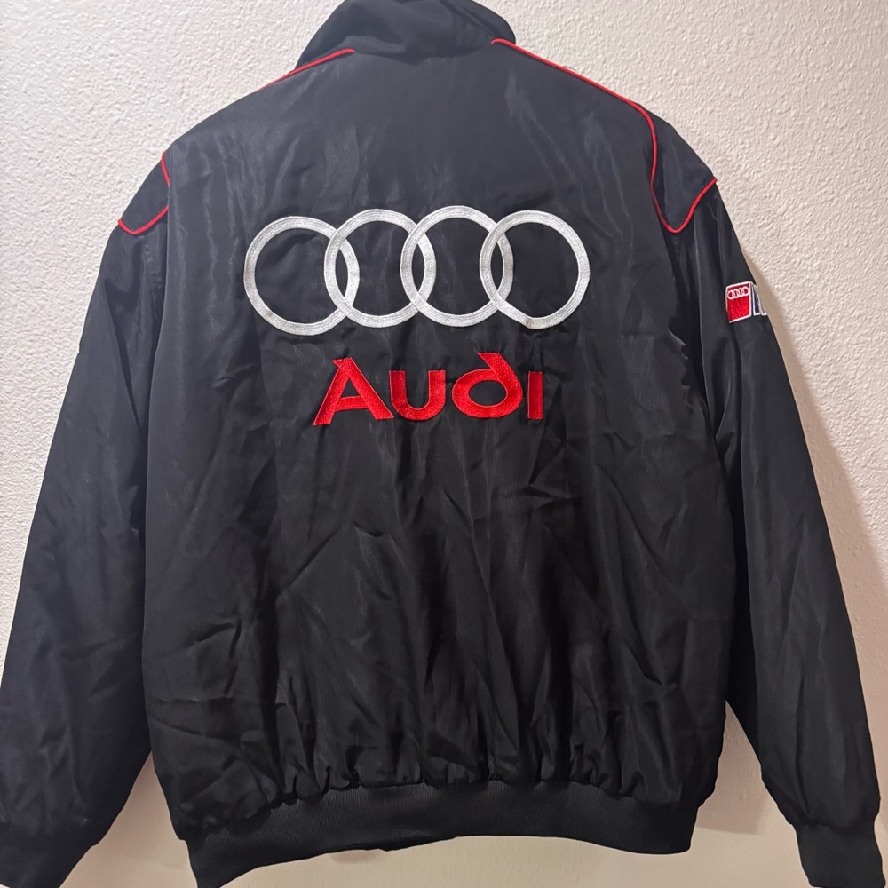 Audi Sport Men's Black and Gray Bomber Jacket - Picture 2 of 6